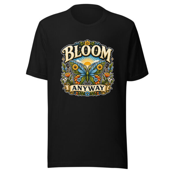 Bloom Anyway Heartbeat-20260613-inspirational-codex Graphic Tee mockup 1 Bloom Anyway Heartbeat-20260613-inspirational-codex Graphic Tee front view