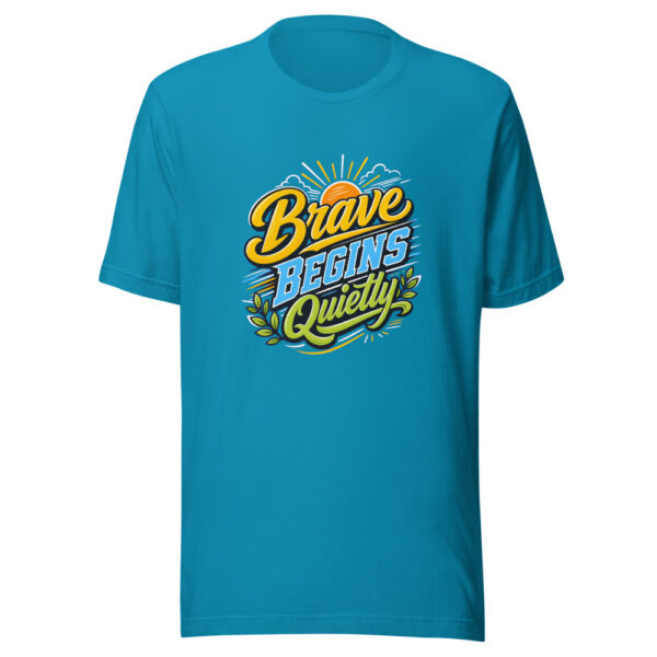 Brave Begins Quietly Graphic Tee mockup 2
