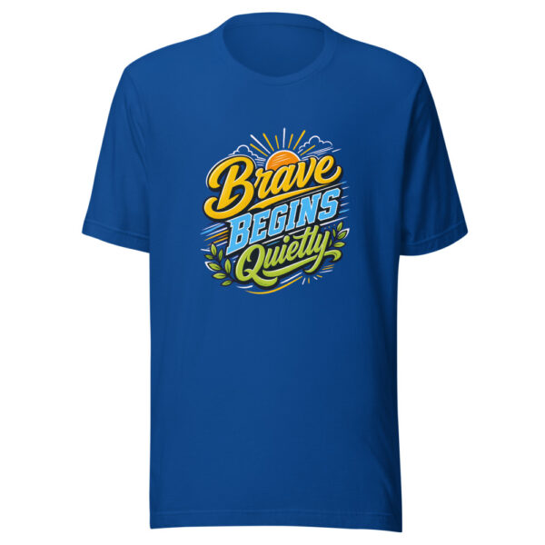 Brave Begins Quietly Graphic Tee mockup 3