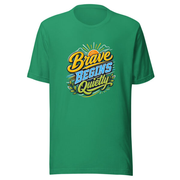 Brave Begins Quietly Graphic Tee mockup 5