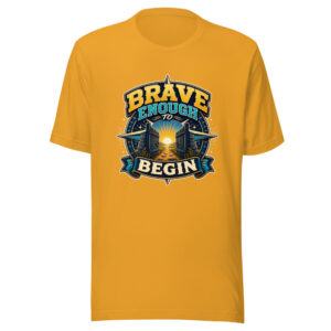 Brave Enough To Begin Heartbeat-20260613-inspirational-codex Graphic Tee mockup 1 Brave Enough To Begin Heartbeat-20260613-inspirational-codex Graphic Tee front view