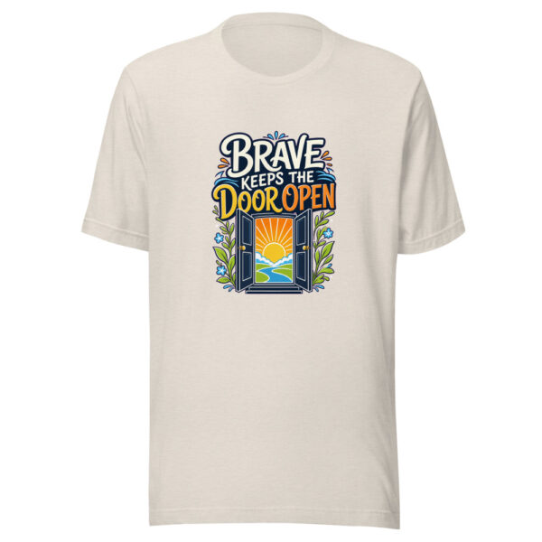 Brave Keeps The Door Open Graphic Tee mockup 8