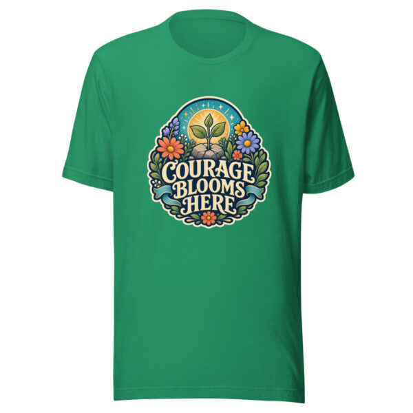 COURAGE BLOOMS HERE Heartbeat-20260624-codex-fallback Graphic Tee mockup 1 COURAGE BLOOMS HERE Heartbeat-20260624-codex-fallback Graphic Tee front view
