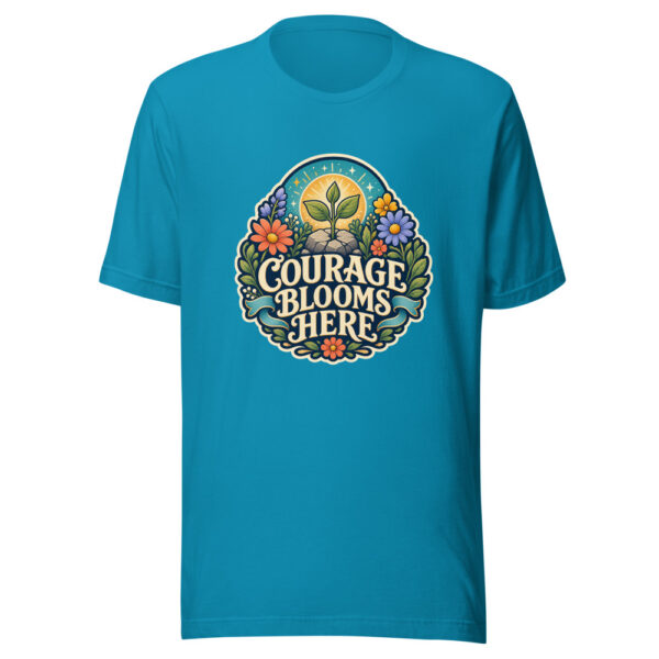 COURAGE BLOOMS HERE Heartbeat-20260624-codex-fallback Graphic Tee mockup 2 COURAGE BLOOMS HERE Heartbeat-20260624-codex-fallback Graphic Tee mockup 2
