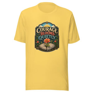 COURAGE BLOOMS QUIETLY Heartbeat-20260614-inspirationalshirts-codex Graphic Tee mockup 1 COURAGE BLOOMS QUIETLY Heartbeat-20260614-inspirationalshirts-codex Graphic Tee front view