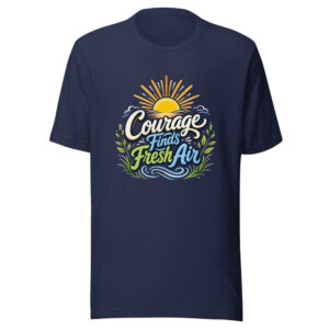 Courage Finds Fresh Air Graphic Tee mockup 1 Courage Finds Fresh Air Graphic Tee front view