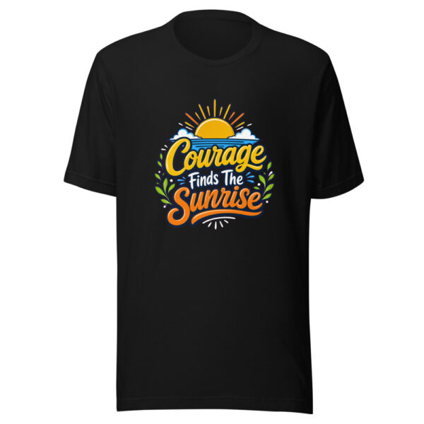 Courage Finds The Sunrise Graphic Tee mockup 2 Courage Finds The Sunrise Graphic Tee mockup 2