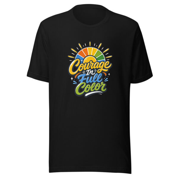 Courage In Full Color Graphic Tee mockup 1 Courage In Full Color Graphic Tee front view