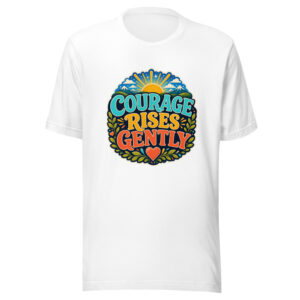COURAGE RISES GENTLY Heartbeat-20260622-codex-fallback Graphic Tee mockup 1 COURAGE RISES GENTLY Heartbeat-20260622-codex-fallback Graphic Tee front view