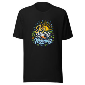 joy-builds-the-morning-evergreen-shirt-design-manual-joy-builds-the-morn-mockup-1 Joy Builds The Morning Graphic Tee