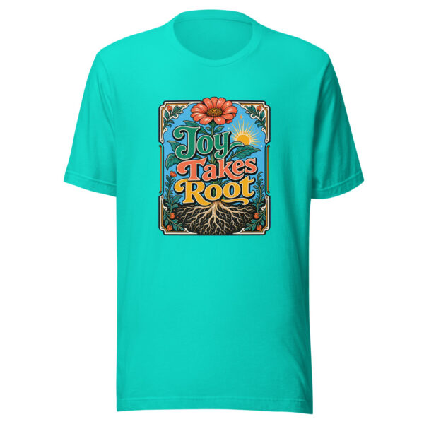 Joy Takes Root Heartbeat-20260611-botanical-rooted-joy Graphic Tee mockup 3