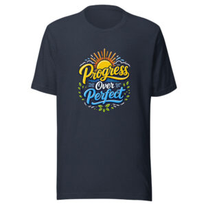 Progress Over Perfect Graphic Tee mockup 1 Progress Over Perfect Graphic Tee front view