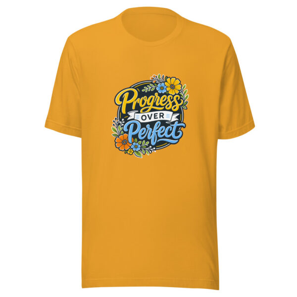 Progress Over Perfect Graphic Tee mockup 1 Progress Over Perfect Graphic Tee front view