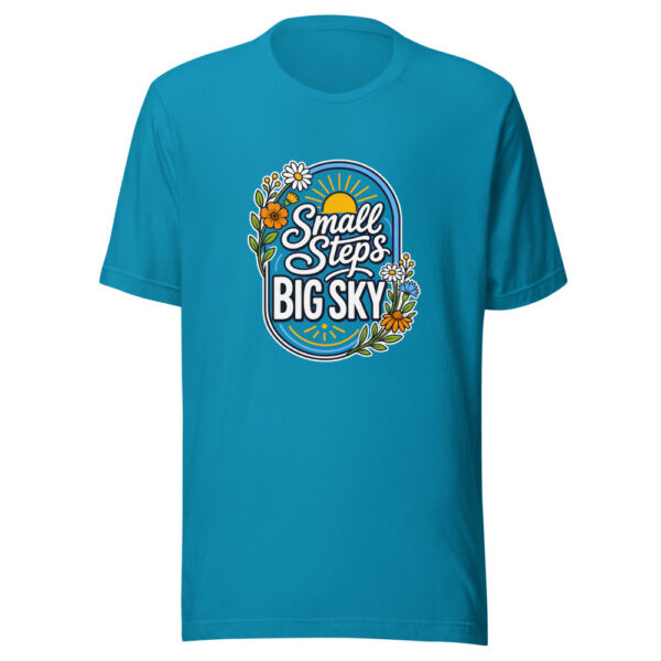Small Steps Big Sky Graphic Tee mockup 4
