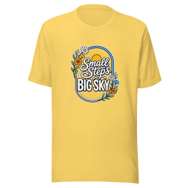 Small Steps Big Sky Graphic Tee mockup 5