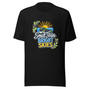 Small Steps Bright Skies Graphic Tee mockup 1 Small Steps Bright Skies Graphic Tee front view