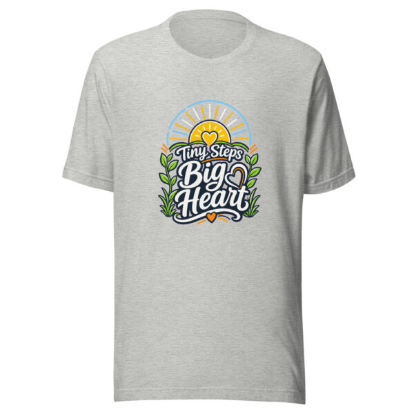 Tiny Steps Big Heart Graphic Tee mockup 5