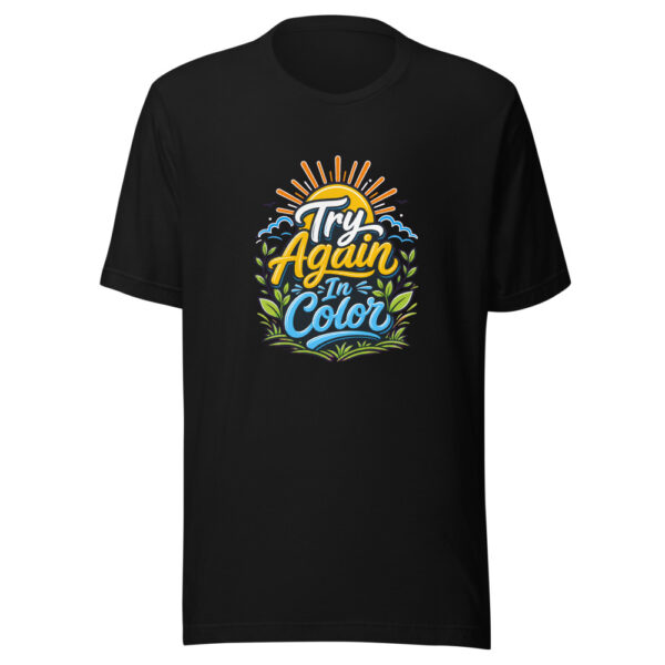 Try Again In Color Graphic Tee mockup 2