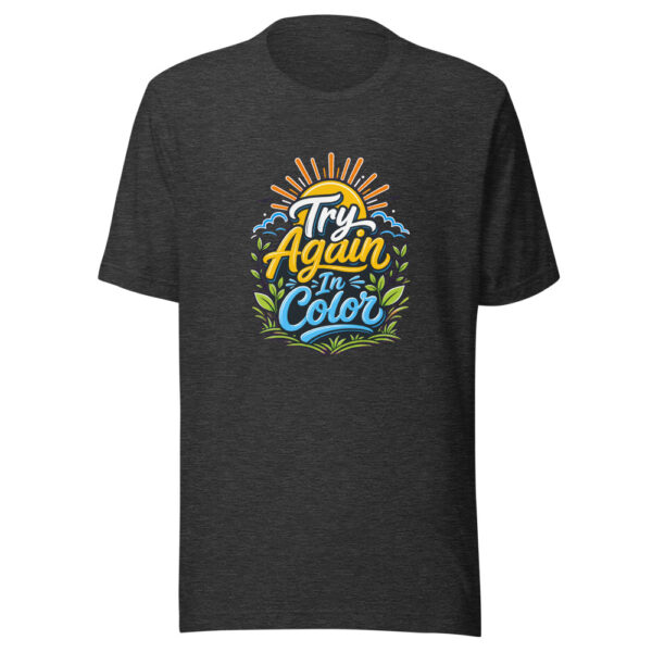 Try Again In Color Graphic Tee mockup 6