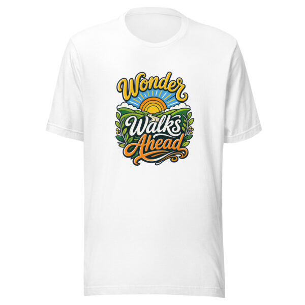 Wonder Walks Ahead Graphic Tee mockup 3
