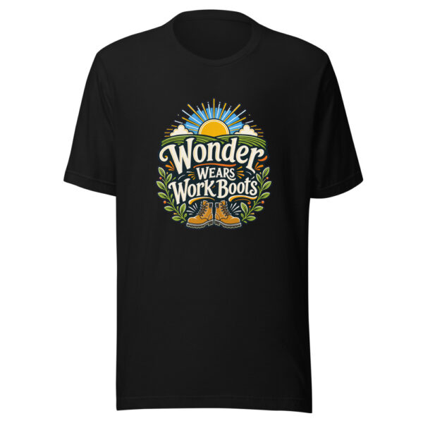 Wonder Wears Work Boots Graphic Tee mockup 2