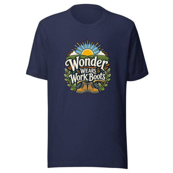 Wonder Wears Work Boots Graphic Tee mockup 4