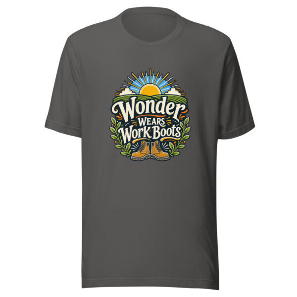 Wonder Wears Work Boots Graphic Tee mockup 5