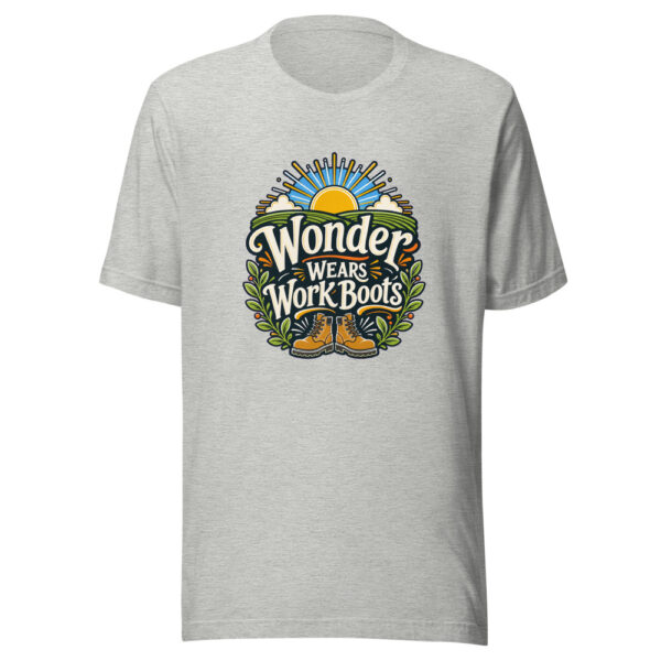 Wonder Wears Work Boots Graphic Tee mockup 6