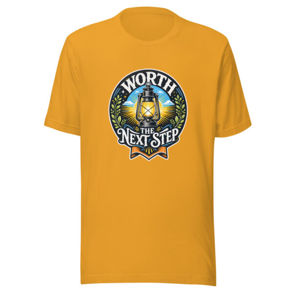 Worth The Next Step Graphic Tee mockup 1 Worth The Next Step Graphic Tee front view