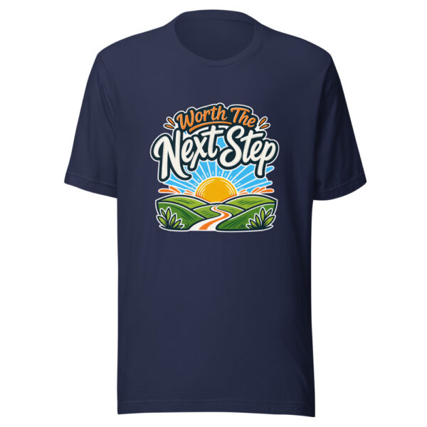 Worth The Next Step Graphic Tee mockup 1 Worth The Next Step Graphic Tee front view