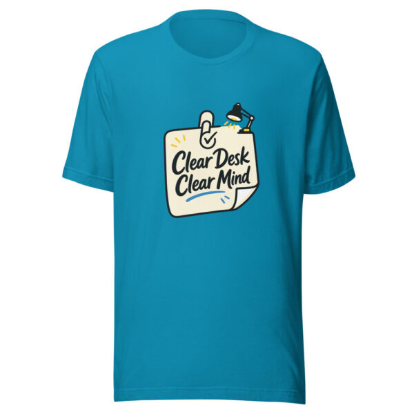 Clear Desk Clear Mind Graphic Tee mockup 2