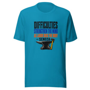 Difficulties Strengthen The Mind As Labor Does The Body — Seneca Seneca-difficulties-strengthen Graphic Tee mockup 1 Difficulties Strengthen The Mind As Labor Does The Body — Seneca Seneca-difficulties-strengthen Graphic Tee front view