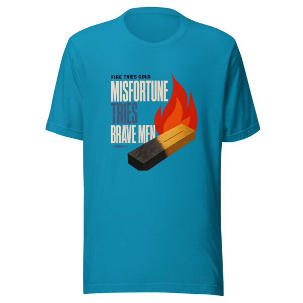 Fire Tries Gold Misfortune Tries Brave Men - Seneca Fire-tries-gold-seneca Graphic Tee mockup 2 Fire Tries Gold Misfortune Tries Brave Men - Seneca Fire-tries-gold-seneca Graphic Tee mockup 2