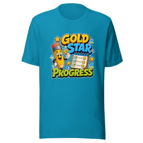 Gold Star Progress Graphic Tee mockup 2