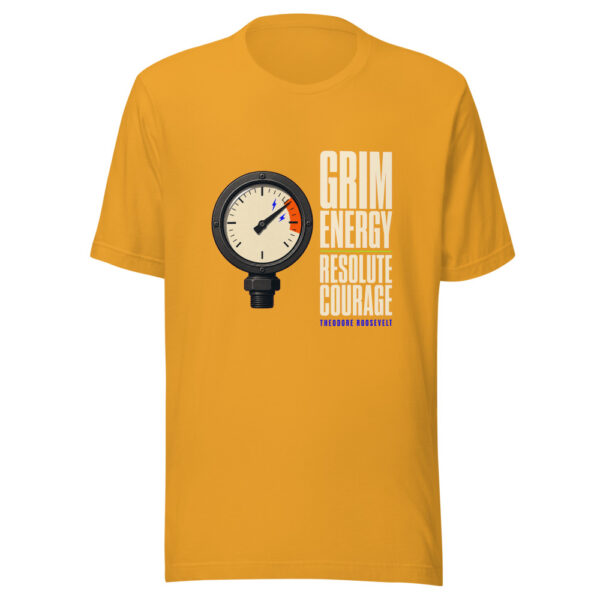 Grim Energy — Resolute Courage — Theodore Roosevelt Roosevelt-grim-energy-resolute-courage Graphic Tee mockup 3 Grim Energy — Resolute Courage — Theodore Roosevelt Roosevelt-grim-energy-resolute-courage Graphic Tee mockup 3