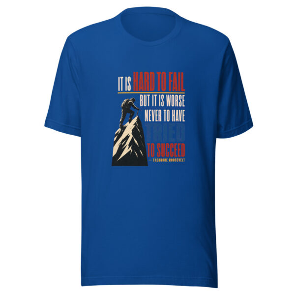 It Is Hard To Fail But It Is Worse Never To Have Tried To Succeed - Theodore Roosevelt Hard-to-fail-roosevelt Graphic Tee mockup 1 It Is Hard To Fail But It Is Worse Never To Have Tried To Succeed - Theodore Roosevelt Hard-to-fail-roosevelt Graphic Tee front view