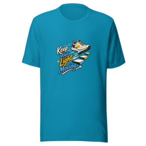 Keep Your Light Moving Graphic Tee mockup 1 Keep Your Light Moving Graphic Tee front view