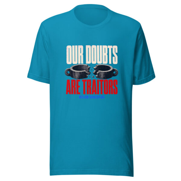 Our Doubts Are Traitors - William Shakespeare Shakespeare-broken-shackle Graphic Tee mockup 1 Our Doubts Are Traitors - William Shakespeare Shakespeare-broken-shackle Graphic Tee front view