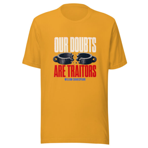 Our Doubts Are Traitors - William Shakespeare Shakespeare-broken-shackle Graphic Tee mockup 2 Our Doubts Are Traitors - William Shakespeare Shakespeare-broken-shackle Graphic Tee mockup 2