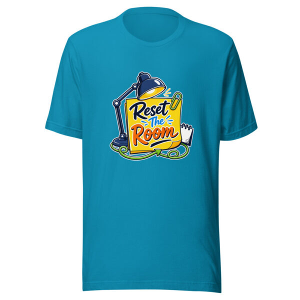Reset The Room Graphic Tee mockup 2