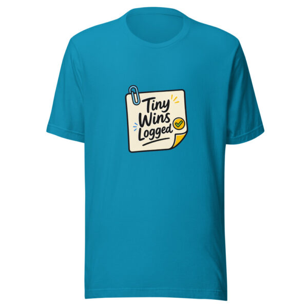 Tiny Wins Logged Graphic Tee mockup 2