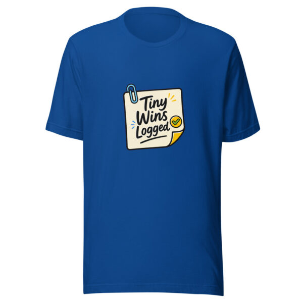 Tiny Wins Logged Graphic Tee mockup 3