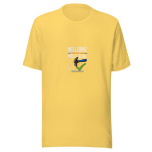 Well Done Is Better Than Well Said. — Benjamin Franklin Well-done-workshop Graphic Tee mockup 1 Well Done Is Better Than Well Said. — Benjamin Franklin Well-done-workshop Graphic Tee front view