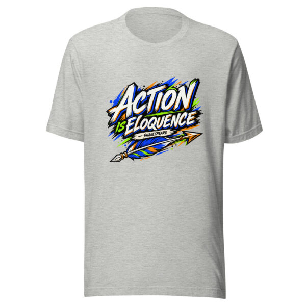 Action Is Eloquence - Shakespeare Graphic Tee mockup 7 Action Is Eloquence - Shakespeare Graphic Tee mockup 7