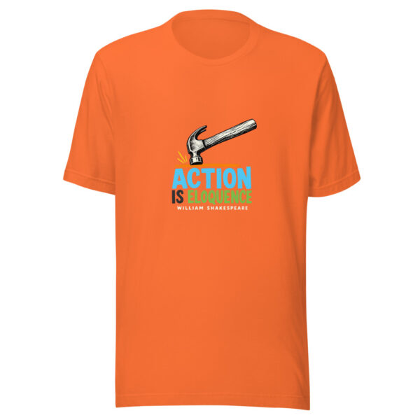 Action Is Eloquence - William Shakespeare Graphic Tee mockup 1 Action Is Eloquence - William Shakespeare Graphic Tee front view