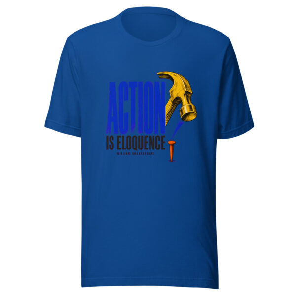 Action Is Eloquence - William Shakespeare Graphic Tee mockup 1 Action Is Eloquence - William Shakespeare Graphic Tee front view