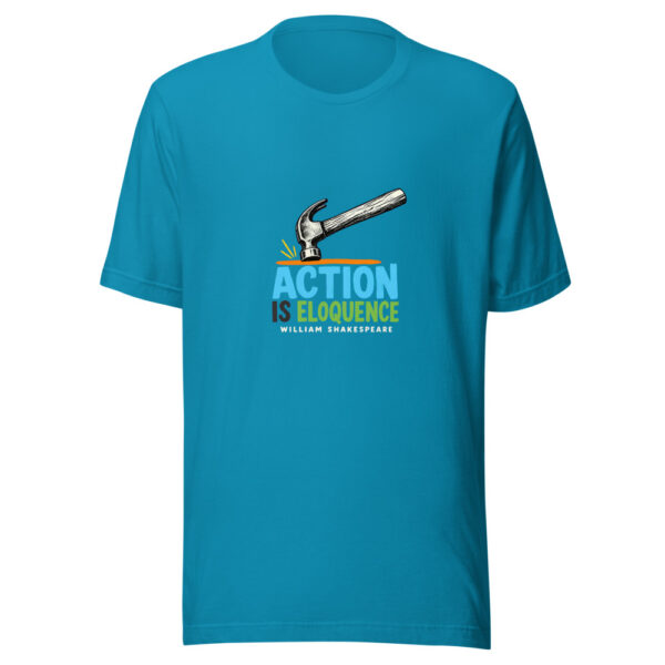 Action Is Eloquence - William Shakespeare Graphic Tee mockup 2 Action Is Eloquence - William Shakespeare Graphic Tee mockup 2