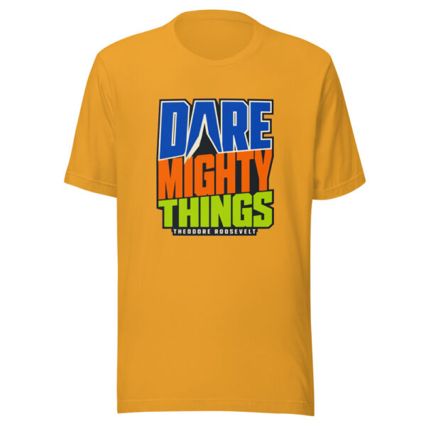Dare Mighty Things — Theodore Roosevelt Historic-quote-streetwear Graphic Tee mockup 2 Dare Mighty Things — Theodore Roosevelt Historic-quote-streetwear Graphic Tee mockup 2