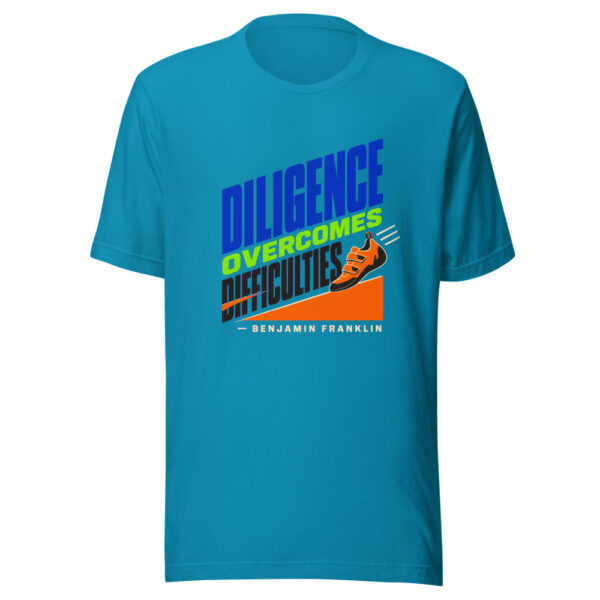 Diligence Overcomes Difficulties — Benjamin Franklin Graphic Tee mockup 2 Diligence Overcomes Difficulties — Benjamin Franklin Graphic Tee mockup 2