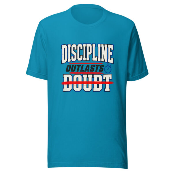 Discipline Outlasts Doubt. Discipline-outlasts-doubt Graphic Tee mockup 2 Discipline Outlasts Doubt. Discipline-outlasts-doubt Graphic Tee mockup 2